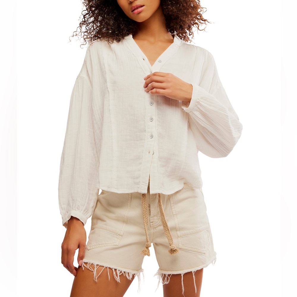 Free People Valley Double Cloth Shirt,‎ Size SMALL